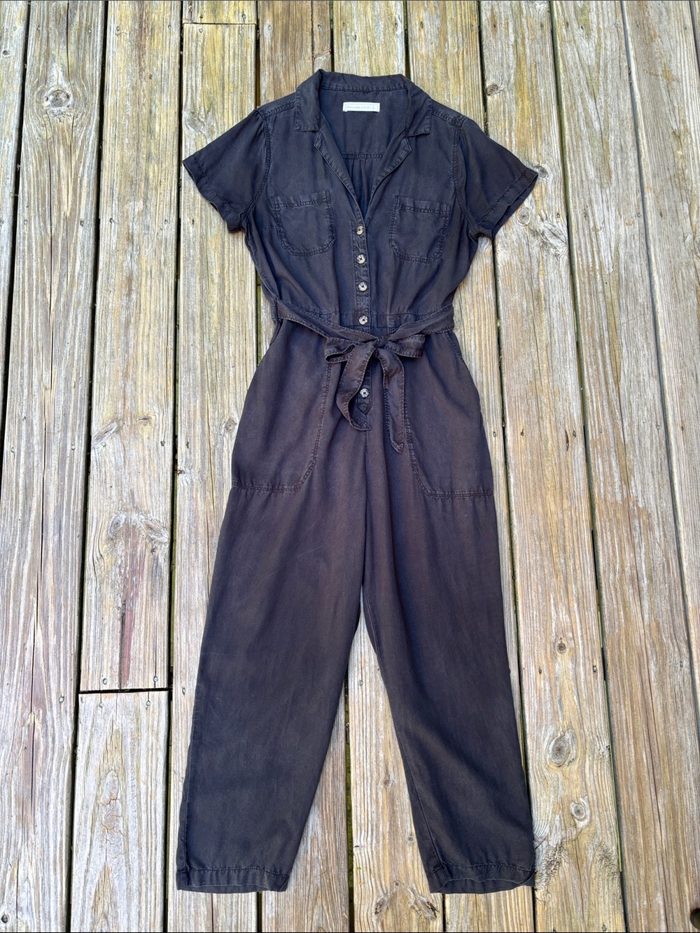 ABERCROMBIE & FITCH | Black Retro Utility Lightweight Belted Jumpsuit | Size L